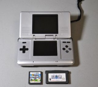Nintendo DS Original Silver Model NTR 001 Great Condition w/ Games