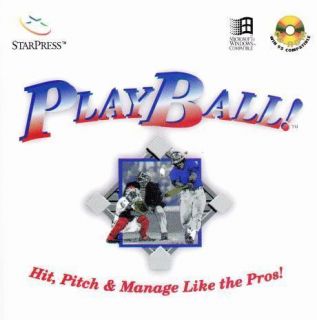 Playball PC CD Baseball Hitting Pitching Game Strategy