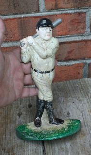Unique   the Babe   Baseball Player Recreated Cast Iron Door Stop
