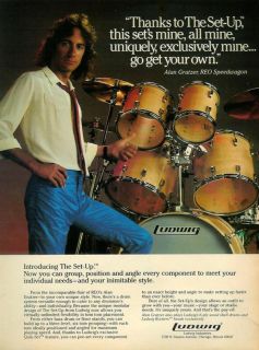 1981 Ludwig REO Speedwagon Alan Gratzer Drum Print Ad