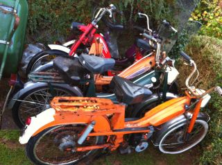Mobylette and Batavus mopeds X 5 1970s 4 with old style V5s spares or 