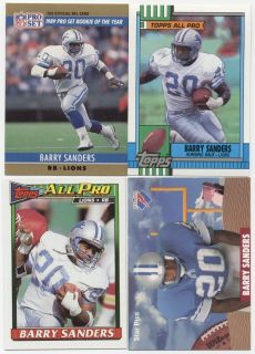 Barry Sanders 1990 Topps 1991 Detroit Lions NFL All Pro lot Rookie of 