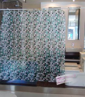 bathroom shower curtain with transparent mosaic pattern e12 shower 