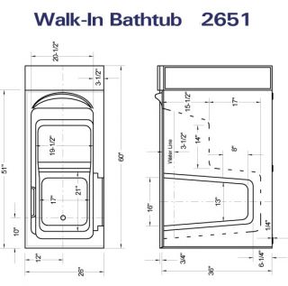 New Handicap Walk in Bath Tub ADA Therapy Air Jet 2651