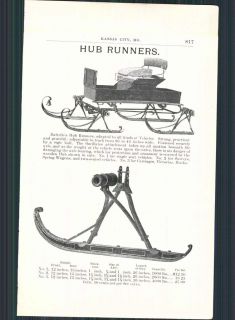 1898 Ad Battelles Hub Runners Sleigh Sled Victorias Hacks