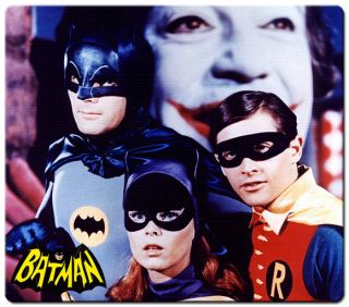 Batman, Robin & Batgirl Mouse Pad Adam West Series 1966 Batmobile