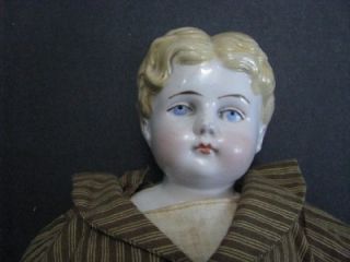 German Alt Beck Gottschalck abg 1880 Boy China Doll Blond Hair Blue 