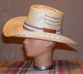 Vintage Bailey U Rollit Hat Mens Size 6 3 4 Straw Cowboy Western New 
