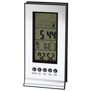 Desktop Weather Station w Alarm Clock Battery Included
