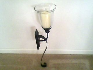   Battery Operated Flameless Candle Hurricane Wall Sconce w Timer