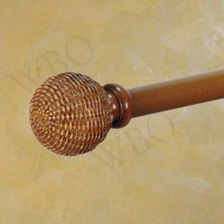 Faux Rattan Ball Curtain Rod Pine Three Sizes Fast and  
