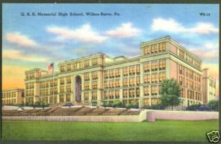 MEMORIAL HIGH SCHOOL WILKES BARRE, PA.POSTCARDS