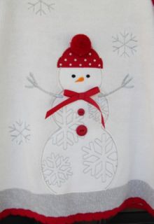 Bonnie Jean Christmas Snowman Dress Red White Stripe Turtleneck 4 