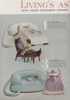 Bell Telephone System 1963 Retro Rotary Phone Ad Yellow