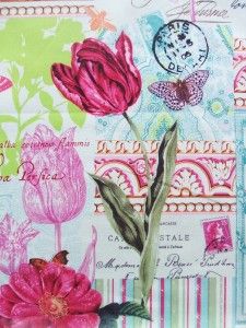 Michael Miller Belle Rose Bird Floral Laminated Cotton Fabric 1 2 Yard 
