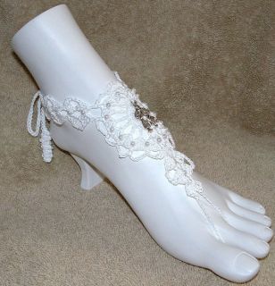   Wedding Barefoot Sandals Jewelry Foot Hand Ankle Beaded Slave Bracelet