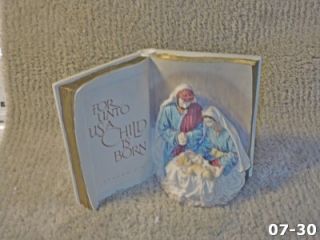 Older Beautiful Nativity Scene Bible Book Music Box Carlton Cards 