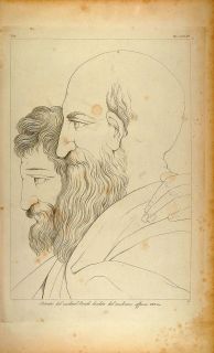 1845 Engraving Raphael School of Athens Cardinal Bembo Original