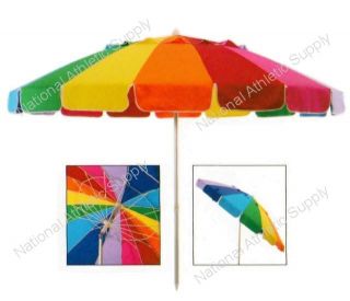 Extra Large Rainbow Beach Umbrella 16 Brightly Colored Panels 8