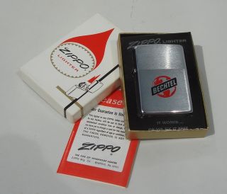 Vintage Old 1970 Zippo Bechtel Cigarette Lighter in Box