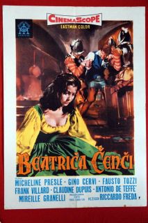 Beatrice Cenci Lucrezia Tozzi 1956 EXYU Movie Poster