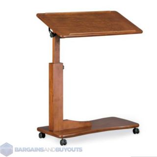 Adjustable Bedside Table 31 3 4w x 15 3 4D in Rubbed Walnut Finish 