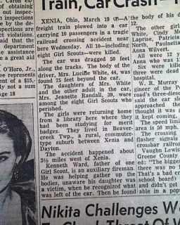 Beavercreek Oh Girl Scouts Train DISASTER1959 Newspaper
