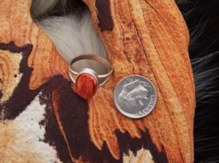 Native American Ladies Orange Spiney Oyster Shell Ring
