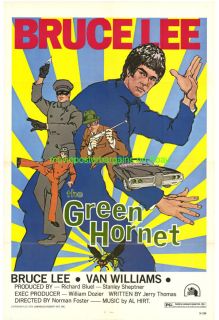 Green Hornet Movie Poster Bruce Lee 1974 Original 27x41
