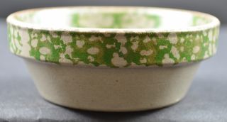 Beaumont Brothers Pottery Green Grey Spongeware Splatter Bowl 