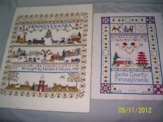   Finished Cross Stitch Samplers Pennsylvania Berks County 1989