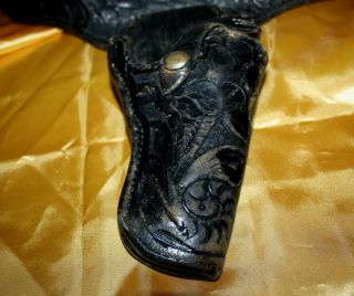 Antique Bedell Rogers Western Hand Tooled Holster Belt Texas Don 