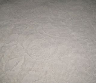 Vintage Ivory Rose Hobnail Chenille Bedspread Fabric