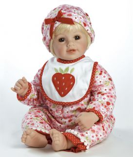 BERRY SWEET Adora Vinyl Baby Girl Doll with Strawberry Theme & Bib 20 