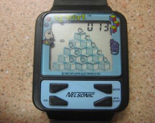 Nelsonic Q Bert Video Game Watch 1980s Mint w Battery