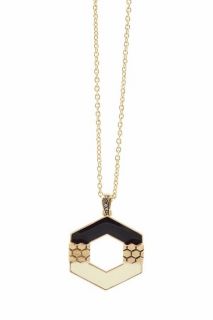 Belle Noel Kim Kardashian Gold Honey Hexagon Necklace