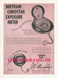 Bertram Chrostar Exposue Meter Advertisement c1954 Ad