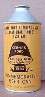   Mushroom Festival Beer Cone Top Can Cicero Berwyn Illinois 1976