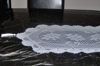White Lace Floral Table Runner Dresser Scarf 13 x 45