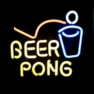 beer pong sculpture neon sign light