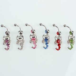   Crystal Steel Navel Belly Button Ring Random Color Body Jewelry
