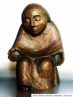 Fidelis Bentele  Erwartung  Bronze Sculptur Meditierender MÖNCH 