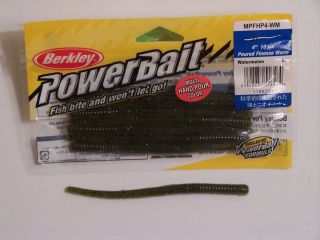 Berkley Powerbait Finesse Worm 4in Watermelon Bass Fishing Lure bait 