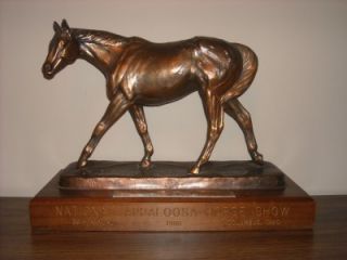 Ben Johnson Signed Bronze Metal Award Horse Sculpture