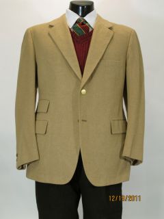 RARE Bernard Weatherill Bespoke Camel Cashmere Sport Coat Blazer 44 S 