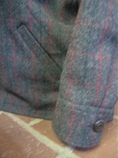 Vtg Gray Plaid Bemidji Coat Jacket 100 Wool USA 1950s Mid Century 