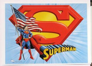 Superman Patriotic Lithoprint JLA DC 2010 Ed Benes Art