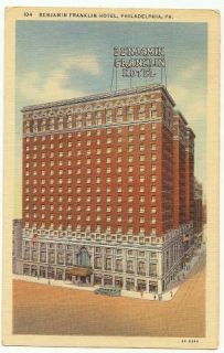 Benjamin Franklin Hotel Philadelphia PA Postcard