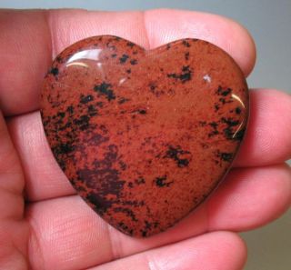Big Mahogany Obsidian Flat Heart 45mm Crystal Healing