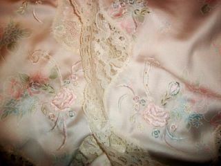   Beth Long Pearls Lace Satin Floral Nightgown Robe Set Lot M L